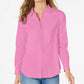Charter Club Women's Classic Button-Front Shirt Pink Size 12