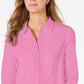 Charter Club Women's Classic Button-Front Shirt Pink Size 12