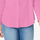 Charter Club Women's Classic Button-Front Shirt Pink Size 12