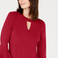 Charter Club Women's Bell-Sleeve Keyhole Top Purple Size Small