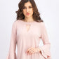 Charter Club Women's Bell-Sleeve Keyhole Top Pink Size X-Large