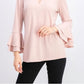 Charter Club Women's Bell-Sleeve Keyhole Top Pink Size X-Large