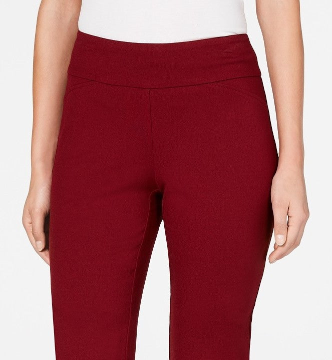Charter Club Women's Cambridge Pull-On Ponte Pants Red Size 10
