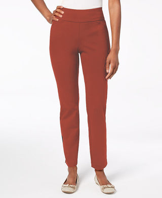 Charter Club Women's Cambridge Pull-On Ponte Pants Mediun Red Size 4