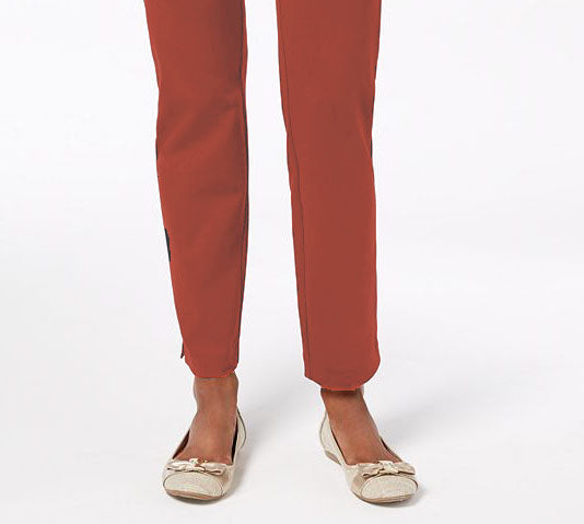Charter Club Women's Cambridge Pull-On Ponte Pants Mediun Red Size 4
