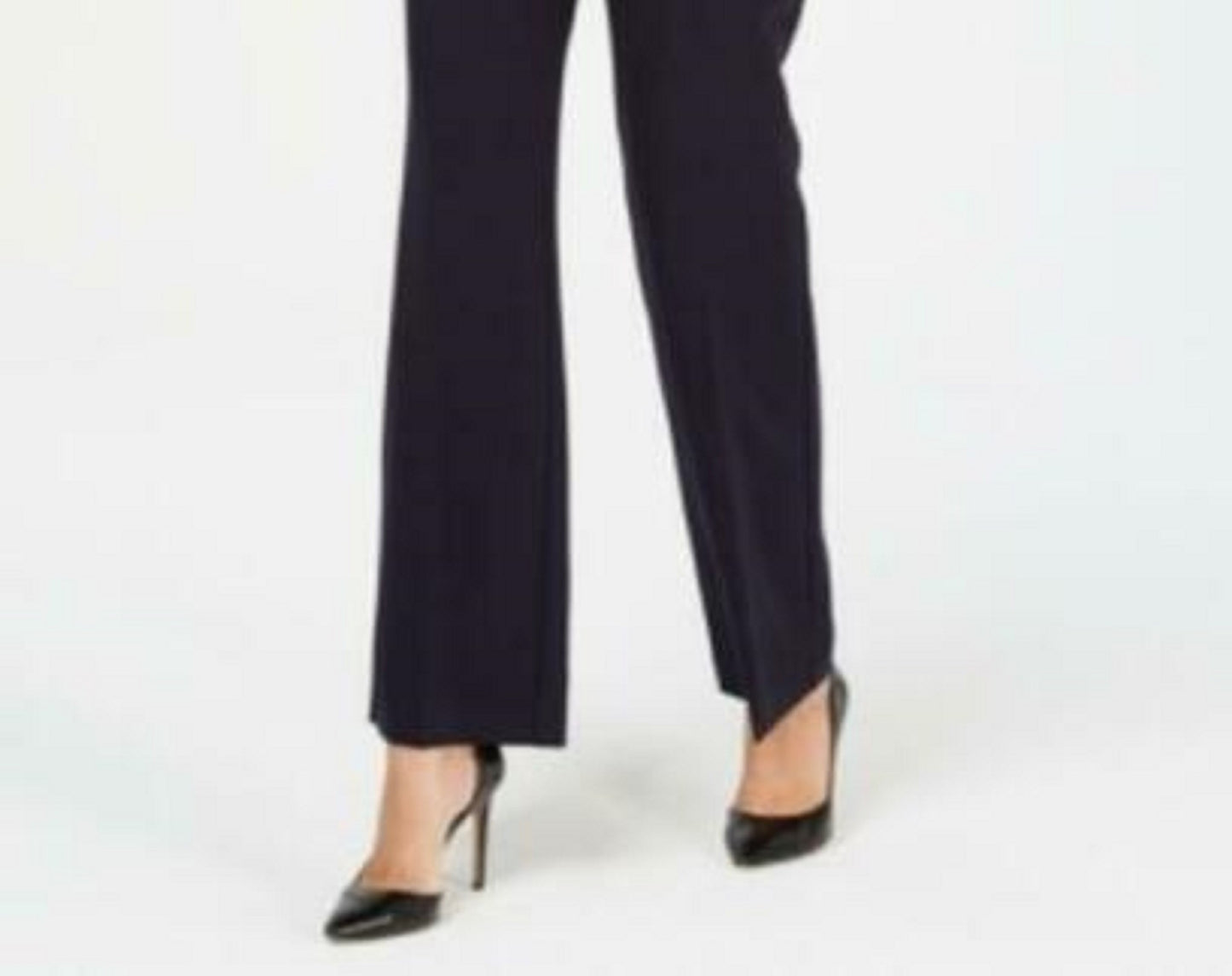 Charter Club Women's Belted Tummy-Control Trousers Blue Size 8