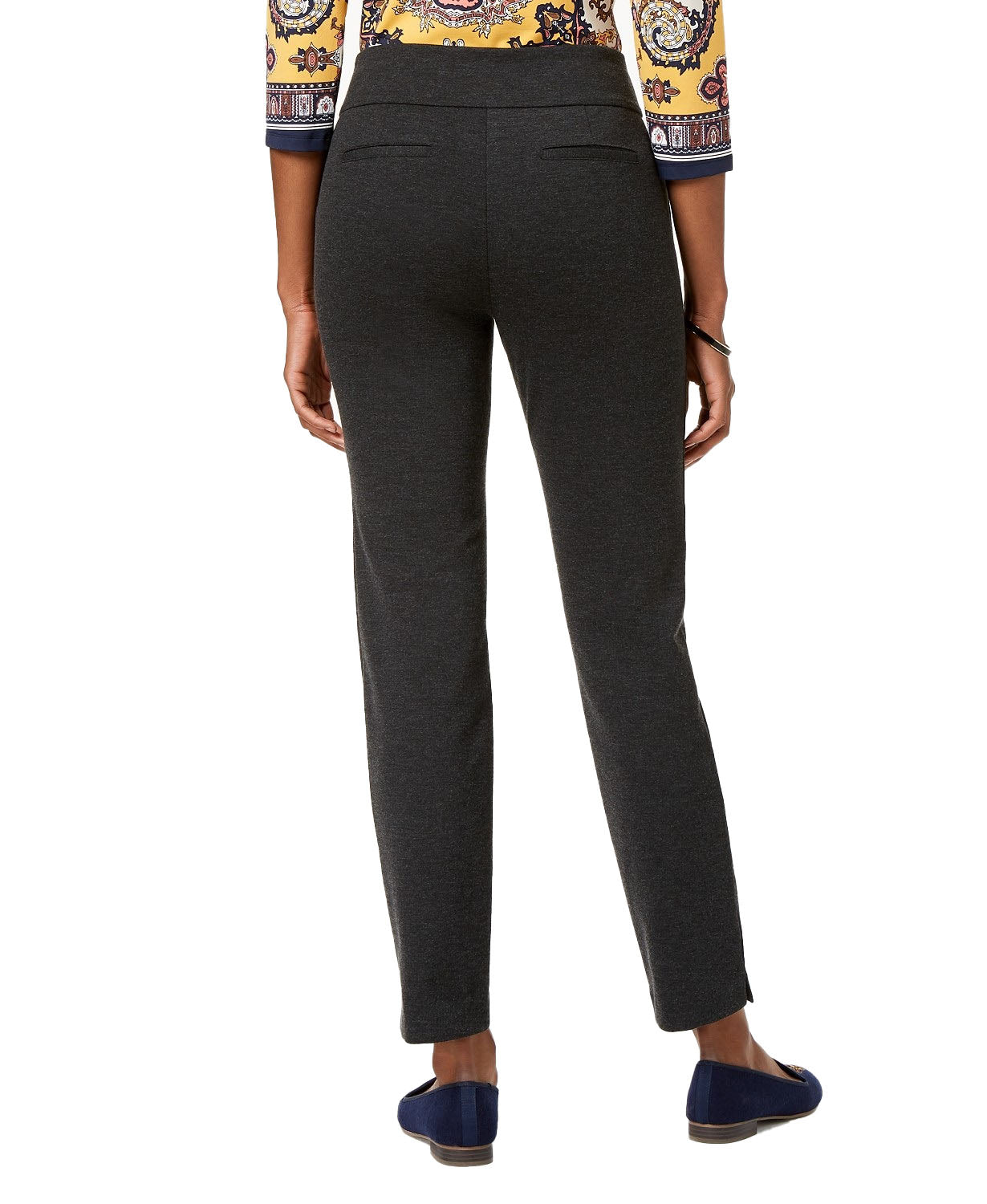 Charter Club Women's Petite Pull-On Ponté-Knit Pants Heather Gray Size 12P