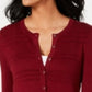 Charter Club Women's Textured Cardigan Red Size Medium