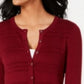Charter Club Women's Textured Cardigan Wine Size X-Large