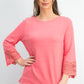 Charter Club Women's Cotton Lace-Trim Top Pink Size Medium