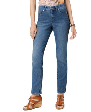 Style & Co Women's Tummy-Control Straight-Leg Jeans  Dark Blue Size 6