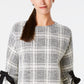 Charter Club Women's Plaid Bow-Sleeve Top Black Size Large