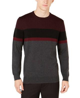 Alfani Men's Ottoman Striped Sweater Red Size XX-Large