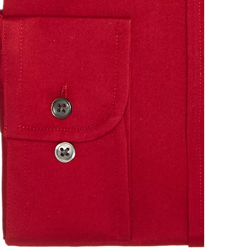 Club Room Men's Classic Fit Stretch Wrinkle-Resistant Solid Pinpoint Dress Shirt Red Size 16-34-35