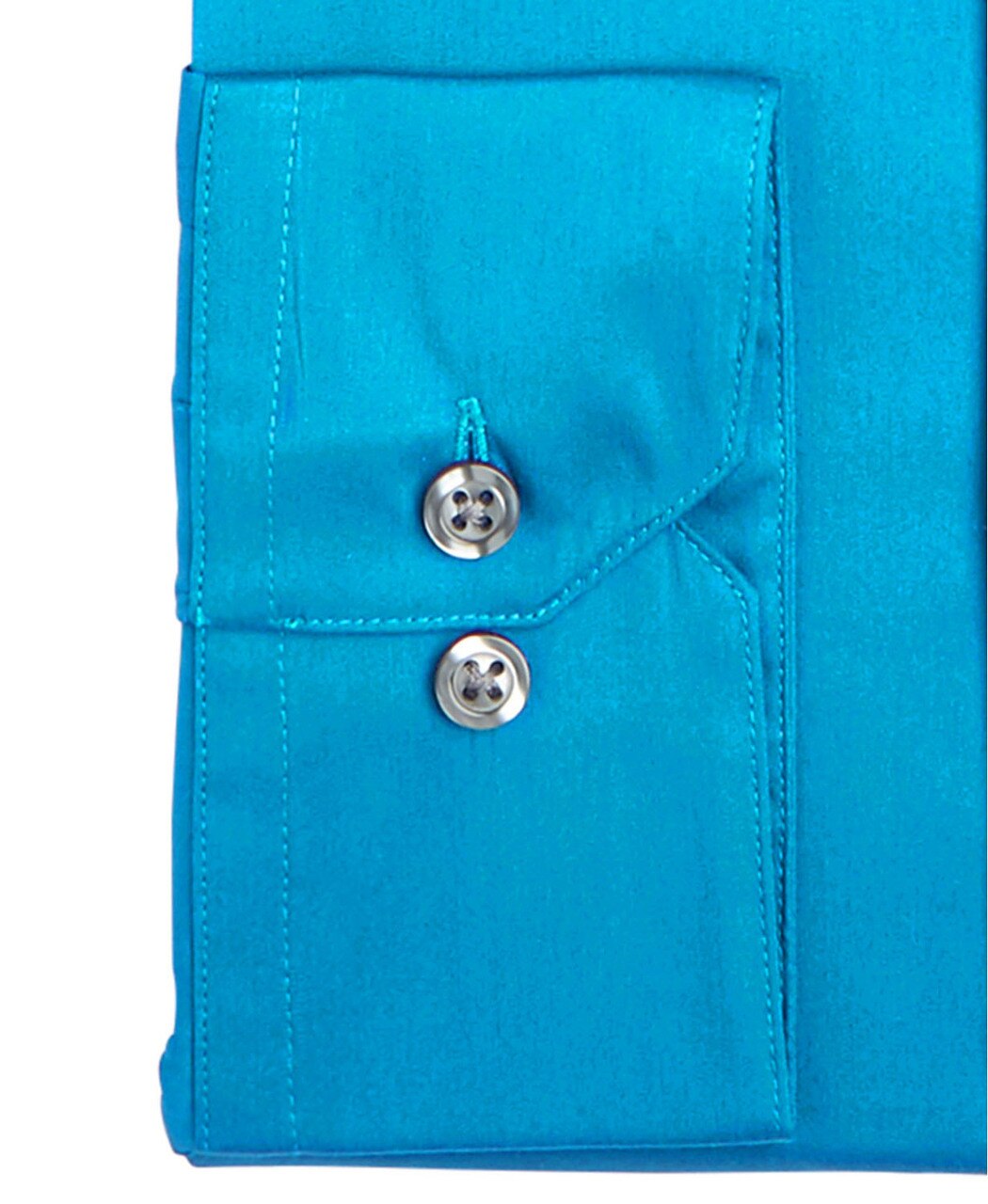 Alfani Men's Stretch Easy-Care Solid Dress Aqua Size 17x34-35