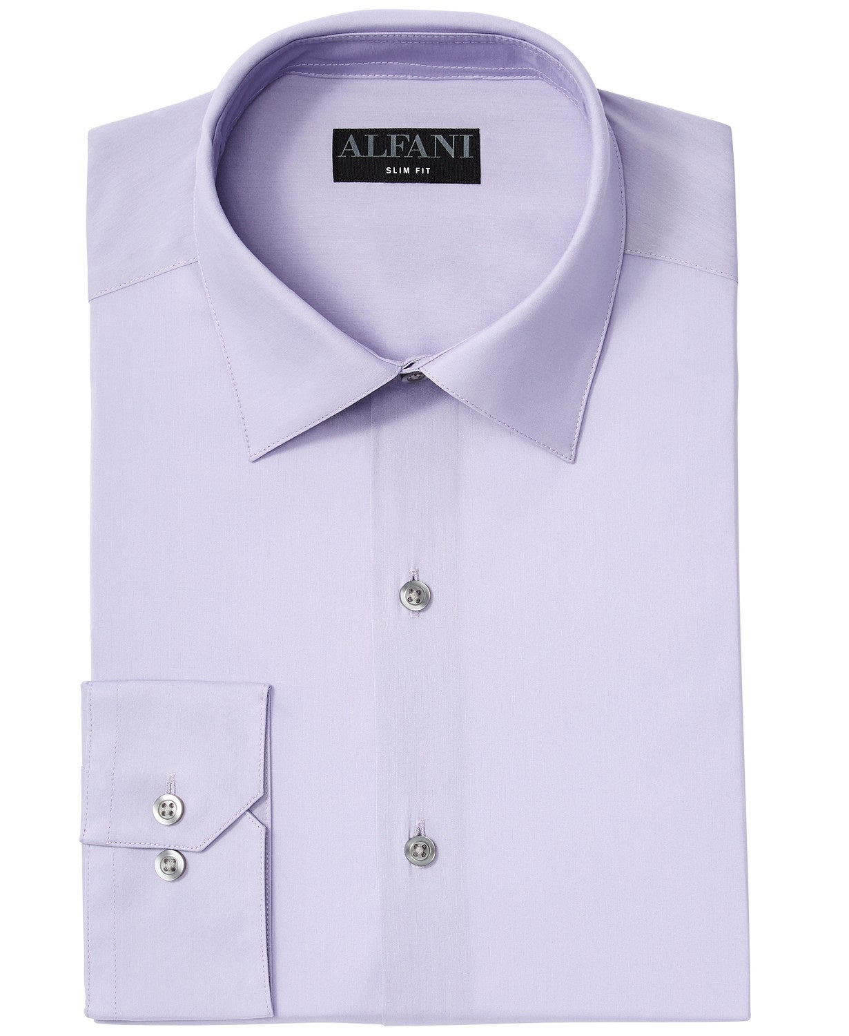 Alfani Men's Stretch Easy-Care Solid Dress Shirt Lilac Size 14x32-33