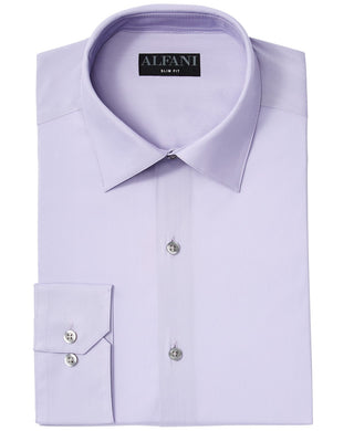 Alfani Men's Stretch Easy-Care Solid Dress Shirt Lilac Size 15x34-35