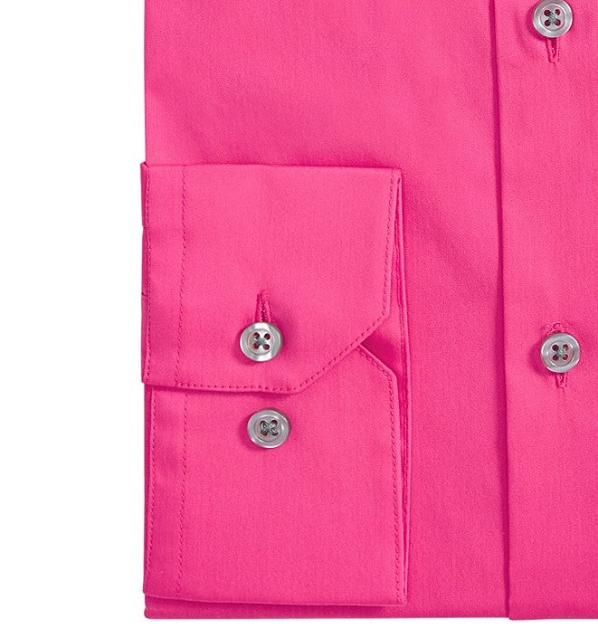 Alfani Men's Slim-Fit Performance Stretch Easy-Care Solid Dress Shirt Pink Size 16X32-33