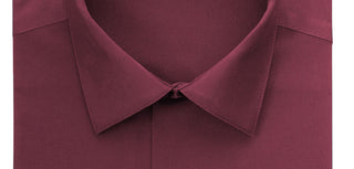 Alfani Men's Solid Dress Shirt Burgundy Size 14x32-33
