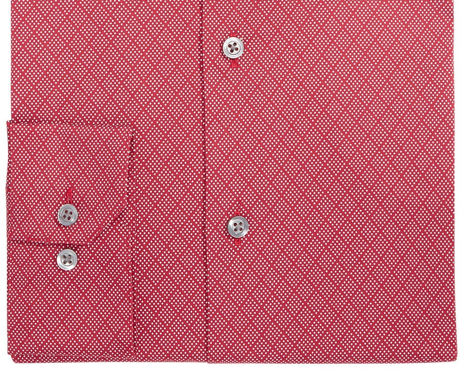 Alfani Men's Slim-Fit Performance Stretch Easy-Care Dress Shirts Red Size 32-33
