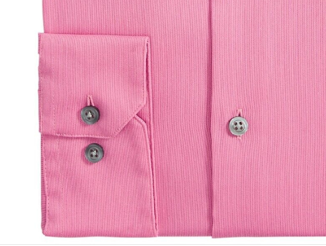 AlfaTech by Alfani Men's Bedford Cord Regular Fit Dress Shirt Pink Size 16-16.5x32-33