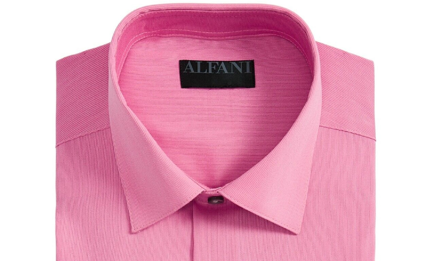 AlfaTech by Alfani Men's Bedford Cord Regular Fit Dress Shirt Pink Size 18-18.5x34-35
