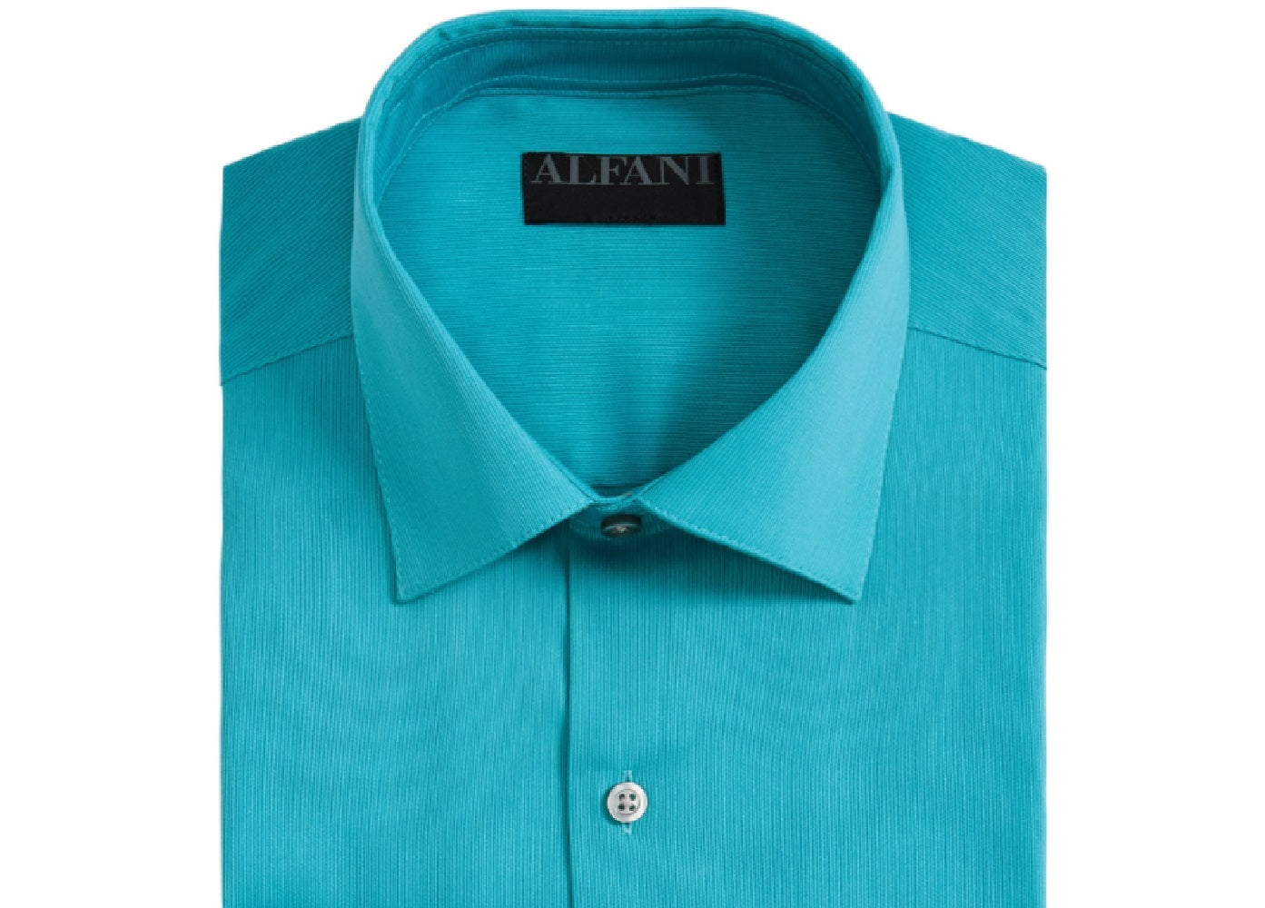 AlfaTech by Alfani Men's Bedford Cord Regular Fit Dress Shirt Turquose Size 15-15.5x34-35