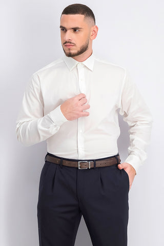 Alfani Men's Big & Tall Solid Dress Shirt White Size 37-38