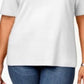 Karen Scott Women's Plus Size Cotton V-Neck Top White Size 2 Large