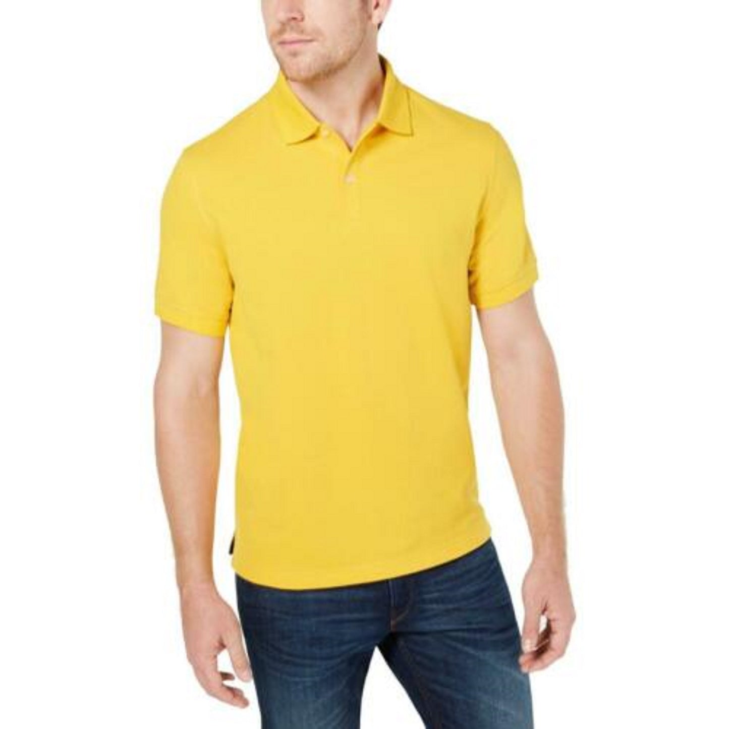 Club Room Men's Classic Fit Performance Pique Polo Gold Size Small