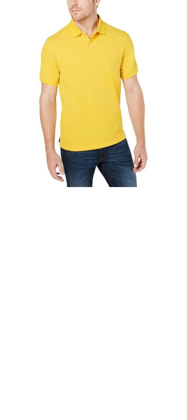 Club Room Men's Classic Fit Performance Pique Polo  Gold Size 2 Extra Large