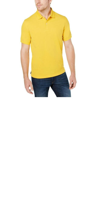Club Room Men's Classic Fit Performance Pique Polo  Gold Size 2 Extra Large