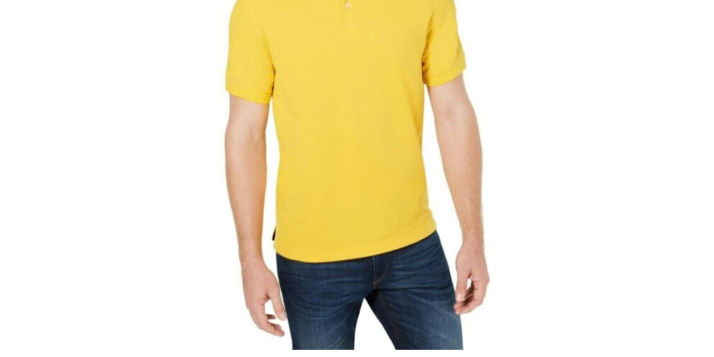 Club Room Men's Classic Fit Performance Pique Polo  Gold Size 2 Extra Large