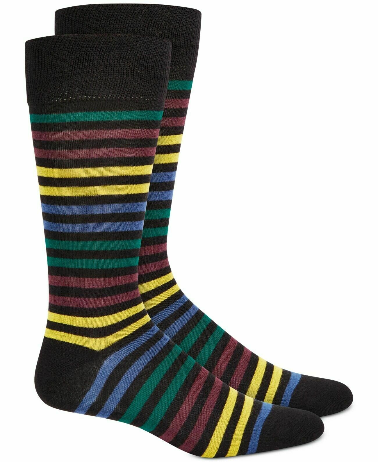 Alfani Men's Striped Dress Socks Wine Size Regular