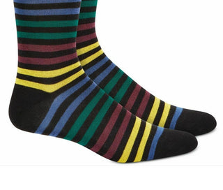 Alfani Men's Striped Dress Socks Wine Size Regular