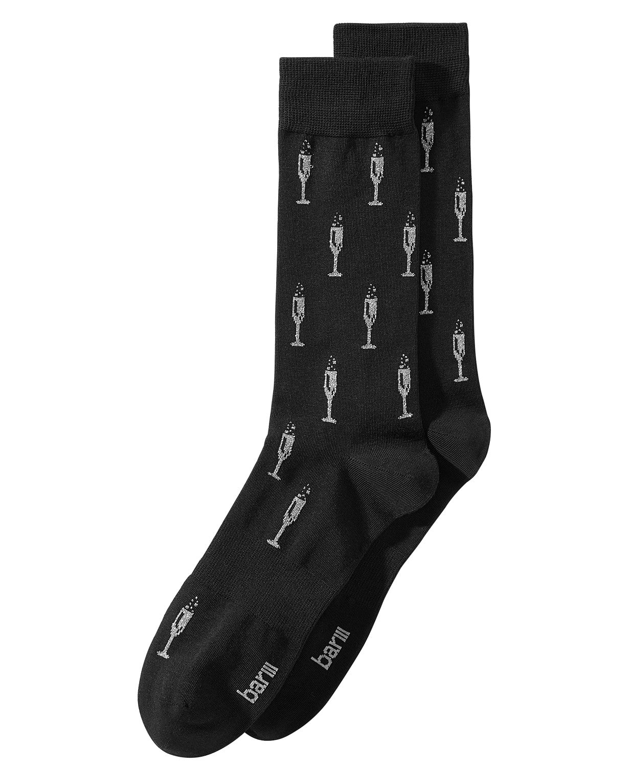 Bar III Men's Printed Socks Black Size Regular
