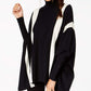 Alfani Women's Petite Striped Poncho Sweater Black Size Large