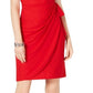 INC International Concepts Women's Cap-Sleeve Faux-Wrap Dress Red Size Large