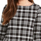 Charter Club Women's  Cotton Plaid Top  Black Size Small
