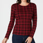 Charter Club Women's Cotton Plaid Top Red Size Extra Small