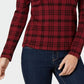 Charter Club Women's Cotton Plaid Top Red Size Extra Small