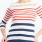 Charter Club Women's Pima Cotton Button-Shoulder Stripe Top Medium Red Size X-Large