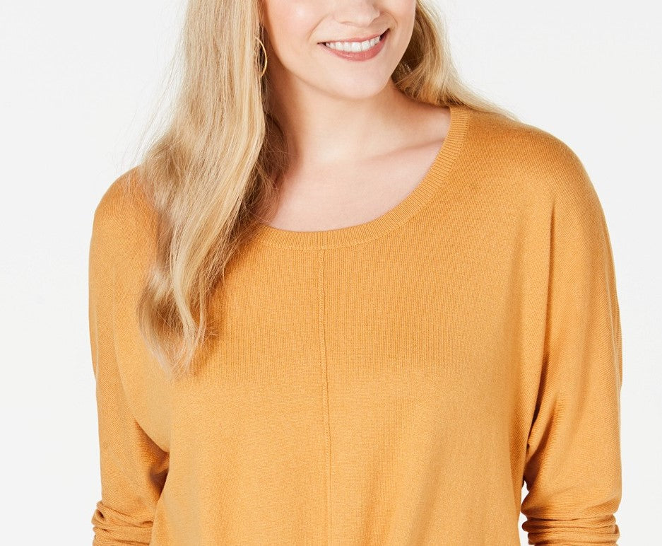 Style & Co Women's Tie-Front Sweater Gold Size Medium