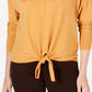 Style & Co Women's Tie-Front Sweater Gold Size Medium