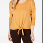 Style & Co Women's Tie Front Sweater Gold Size XX-Large