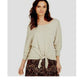 Style & Co Women's Petite Tie-Front Sweater Gray Size Petite Medium