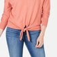 Style & Co Women's Tie-Front Sweater Copper Rose Size Petite Large