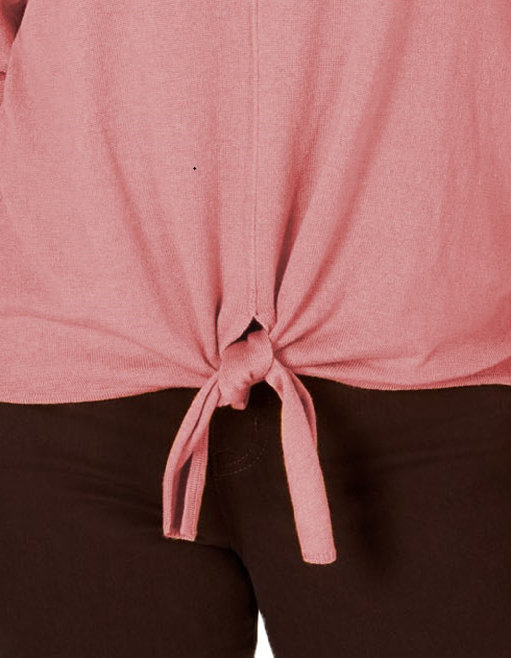 Style & Co Women's Petite Tie-Front Sweater Pink Size Petite