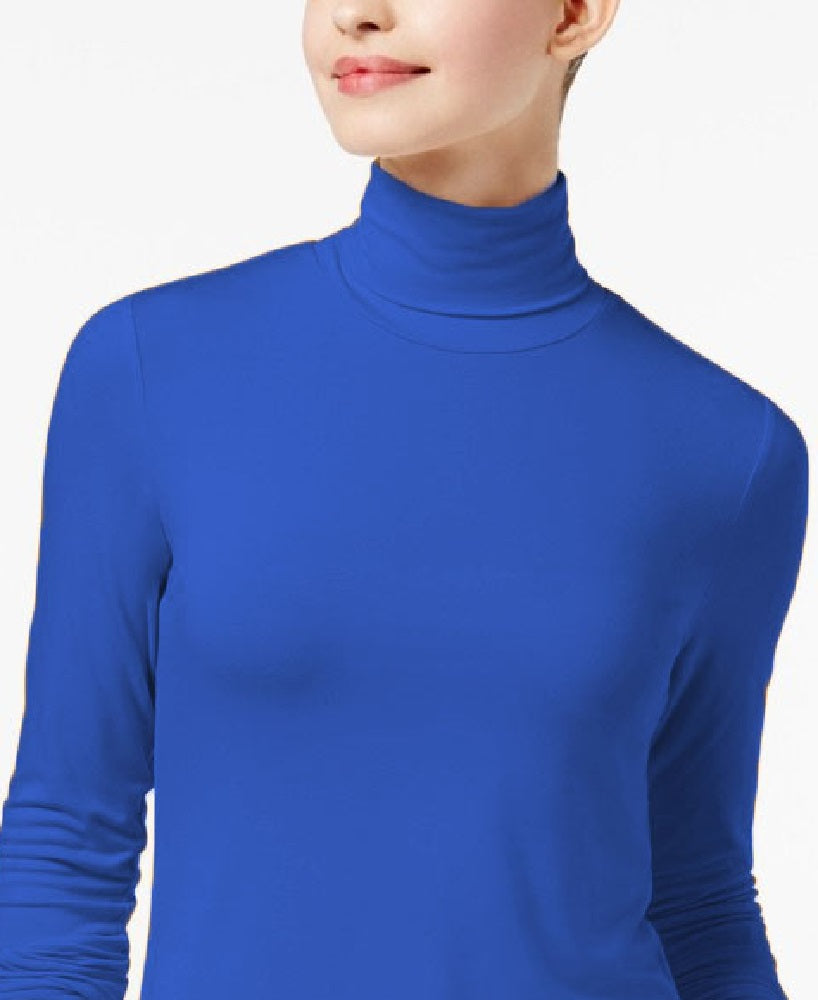 Maison Jules Women's Turtleneck Top Blue Size X-Small