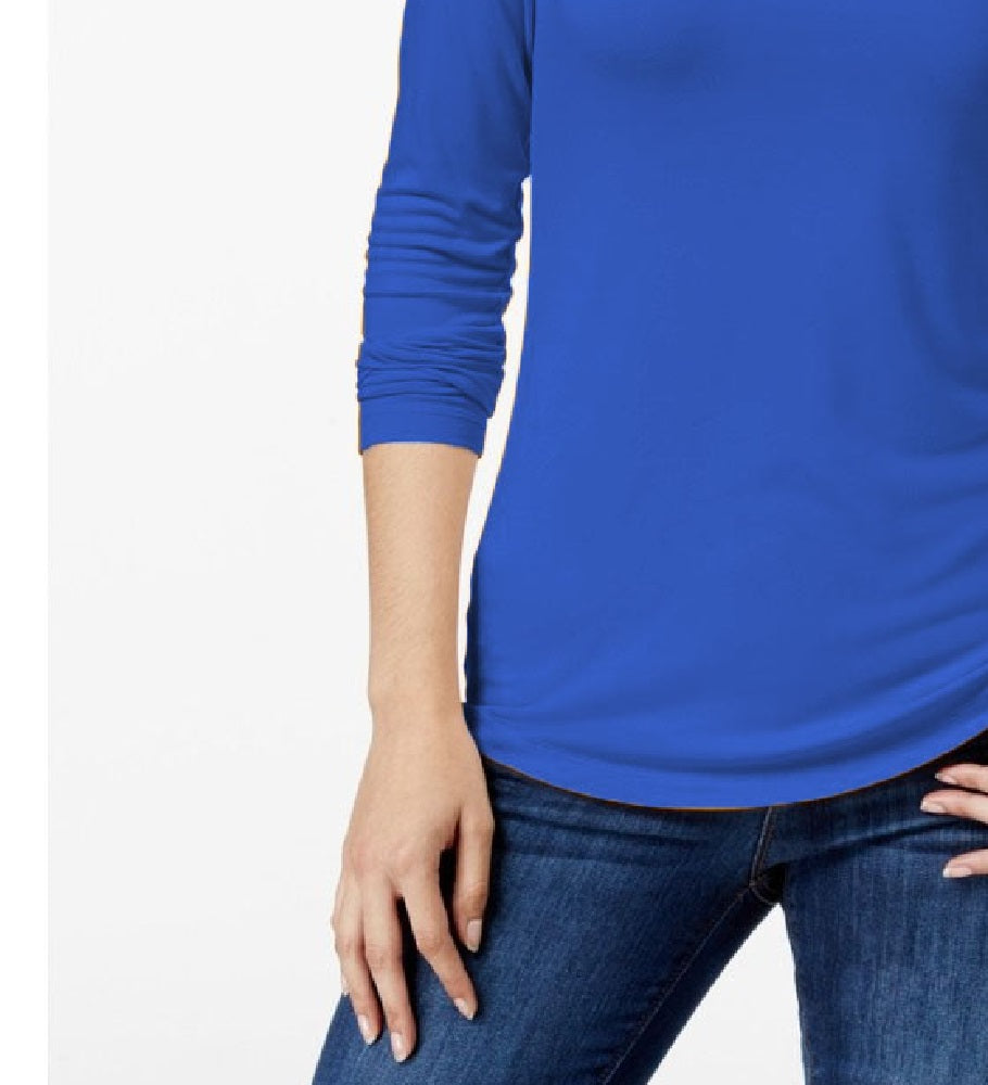 Maison Jules Women's Turtleneck Top Blue Size X-Small
